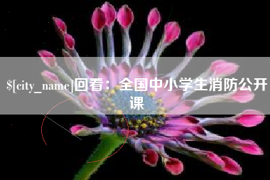 东平回看：全国中小学生消防公开课