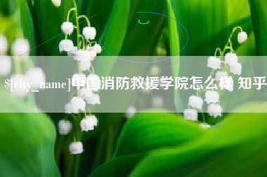 东平中国消防救援学院怎么样 知乎