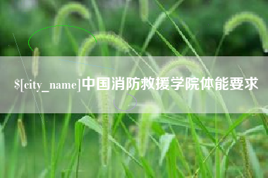 东平中国消防救援学院体能要求
