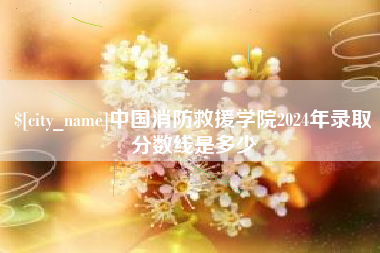 东平中国消防救援学院2024年录取分数线是多少