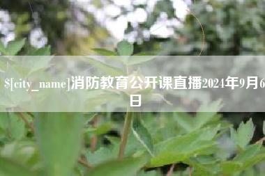 东平消防教育公开课直播2024年9月6日