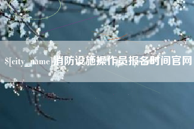 东平消防设施操作员报名时间官网