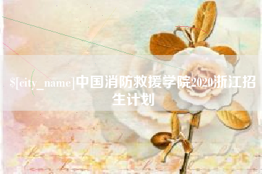 东平中国消防救援学院2020浙江招生计划