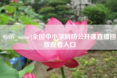 东平全国中小学消防公开课直播回放观看入口