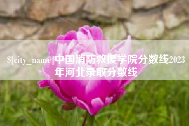 东平中国消防救援学院分数线2023年河北录取分数线