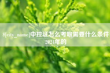 东平中控证怎么考取需要什么条件2024年的