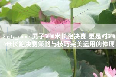 东平男子5000米长跑决赛-更是对5000米长跑决赛策略与技巧完美运用的体现