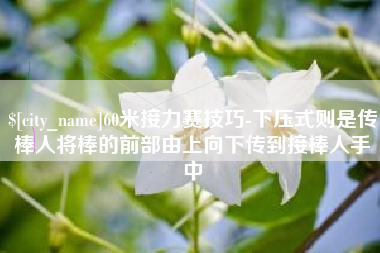 东平60米接力赛技巧-下压式则是传棒人将棒的前部由上向下传到接棒人手中