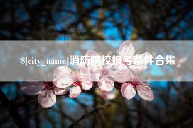 东平消防院校报考条件合集
